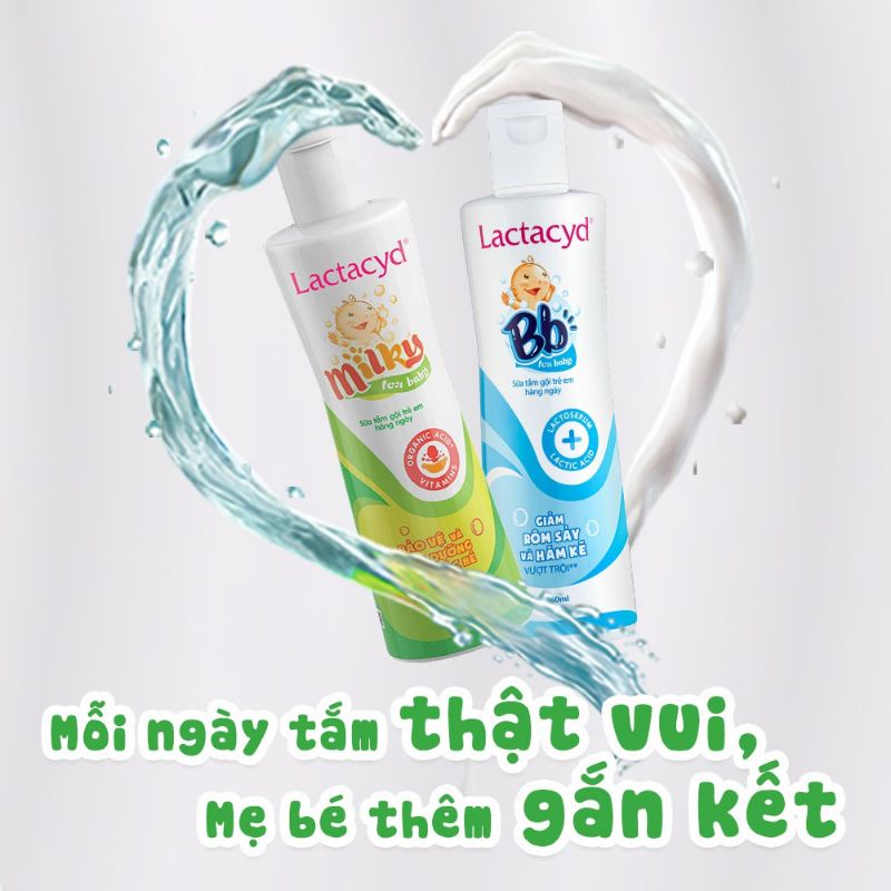 Sữa tắm gội lactacyd Milky 250ml cho bé