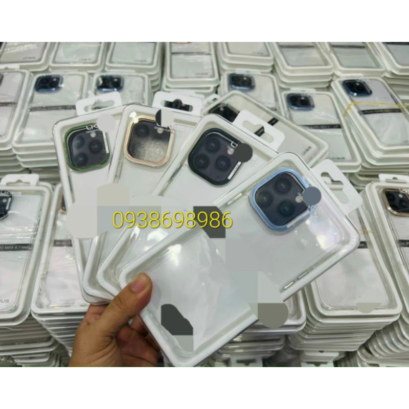 Ốp lưng LIKGUS trong suốt viền camera màu nổi cho iphone 12 pro max , 13 pro max