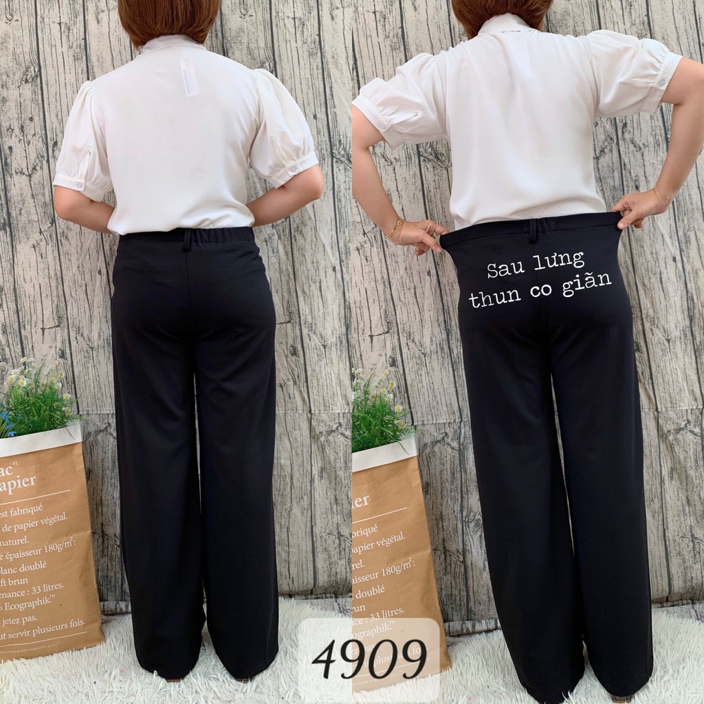 SALE 4909 Quần Culottes BIG SIZE ống suông phía sau lưng thun