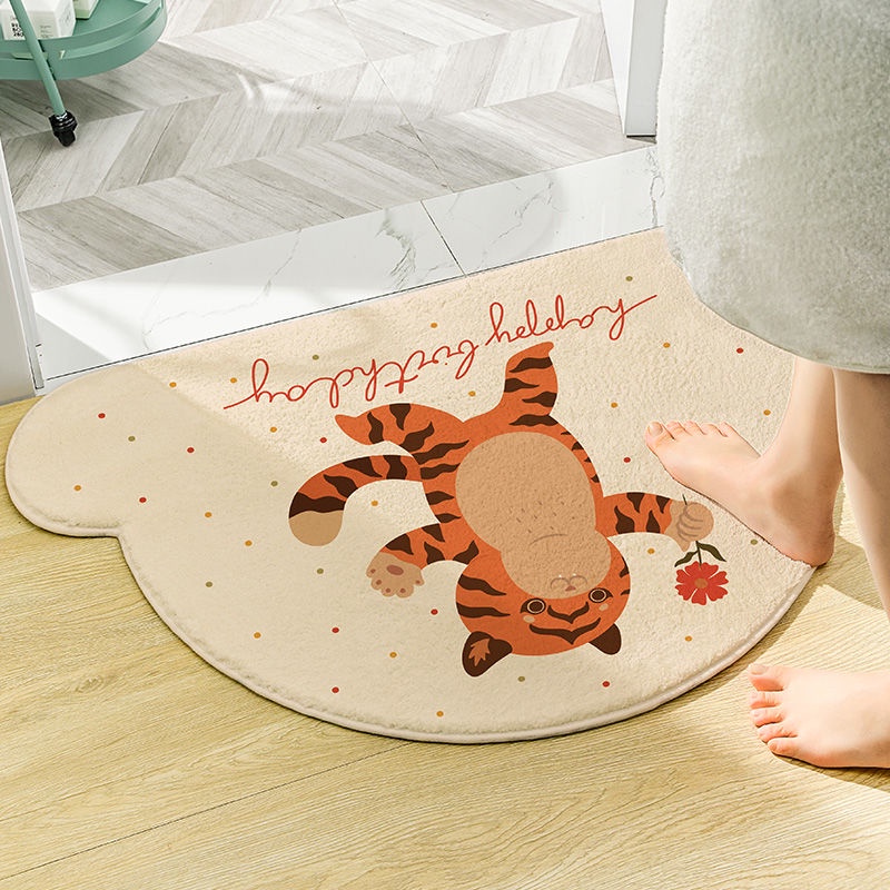 Thảm Chùi Chân Chống Trượt Thấm Hút Tốt In Họa Tiết Hoạt Hình Đáng Yêu