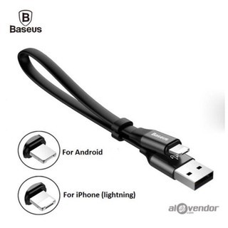Cáp 23cm Chân Cắm Dùng Chung Lightning Và Micro Chính Hãng Baseus
