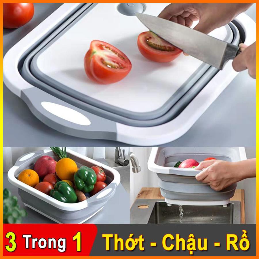 Thớt Nhựa Đa Năng 3 in 1 Kiêm Chậu Rửa,Rổ Đa Năng,Thớt Siêu Tiện Dụng