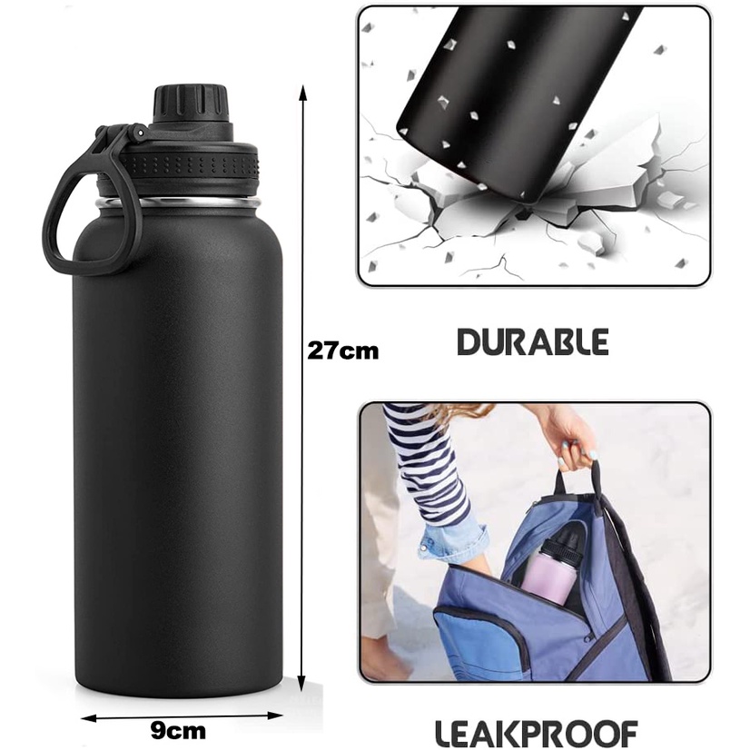 Bình Nước Cách Nhiệt Bằng Thép Không Gỉ 1000ml 32 oz Chất Lượng Cao Tùy Chỉnh Tên