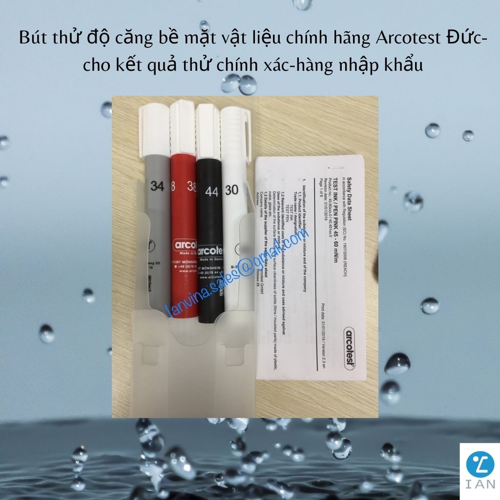 Bút thử độ căng bề mặt vật liệu - chính hãng Arcotest Đức-cho kết quả thử chính xác-hàng nhập khẩu