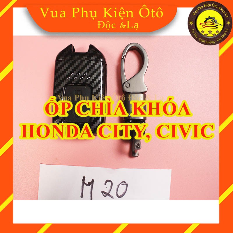 [Mã LIFEAU5SALE giảm 20k đơn 50k] Ốp chìa khóa Honda City, Honda Civic - Bọc chìa khóa vân carbon cho xe ô tô M20