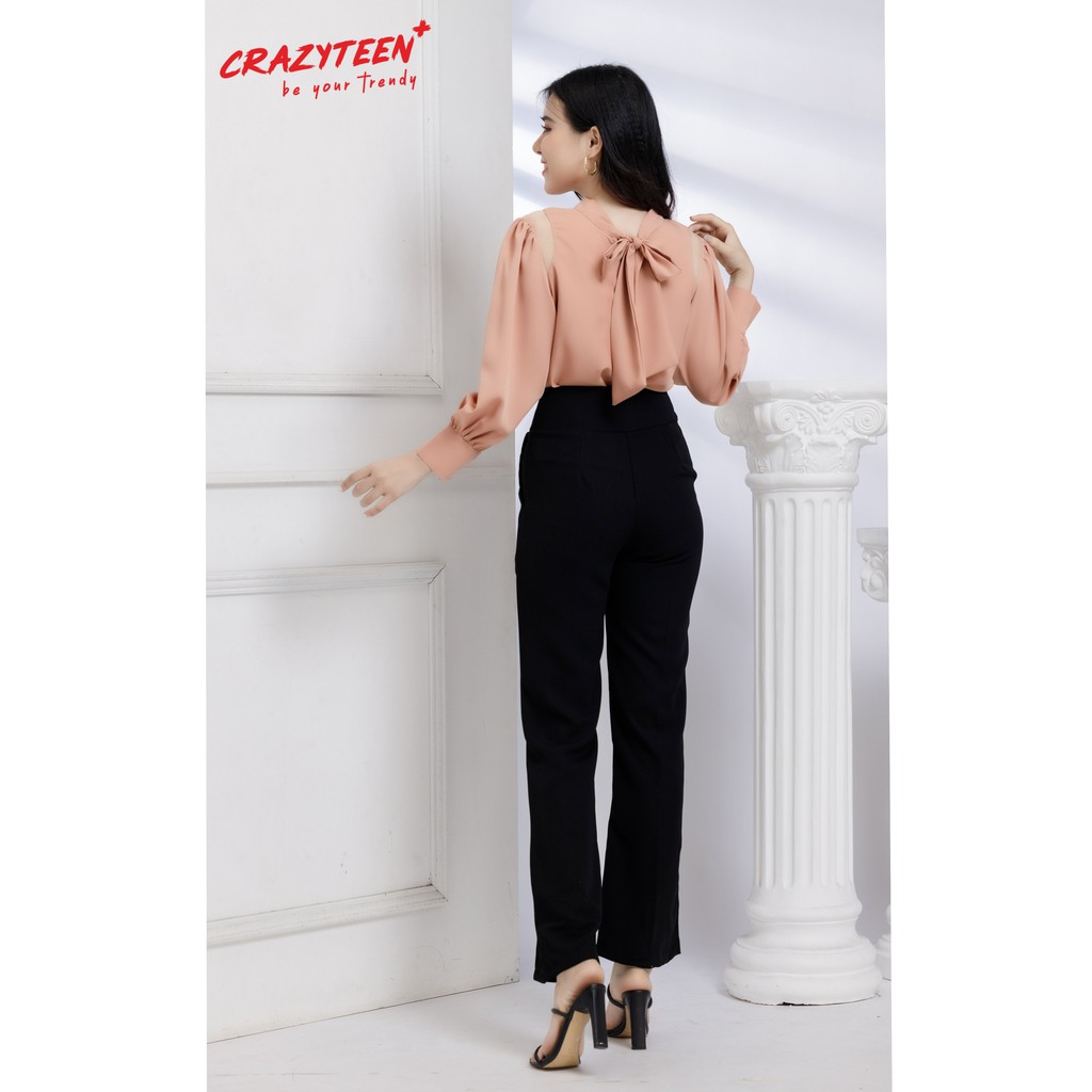 Quần ống loe nữ CRAZYTEEN phong cách thanh lịch, sang trọng(Q0025) | BigBuy360 - bigbuy360.vn