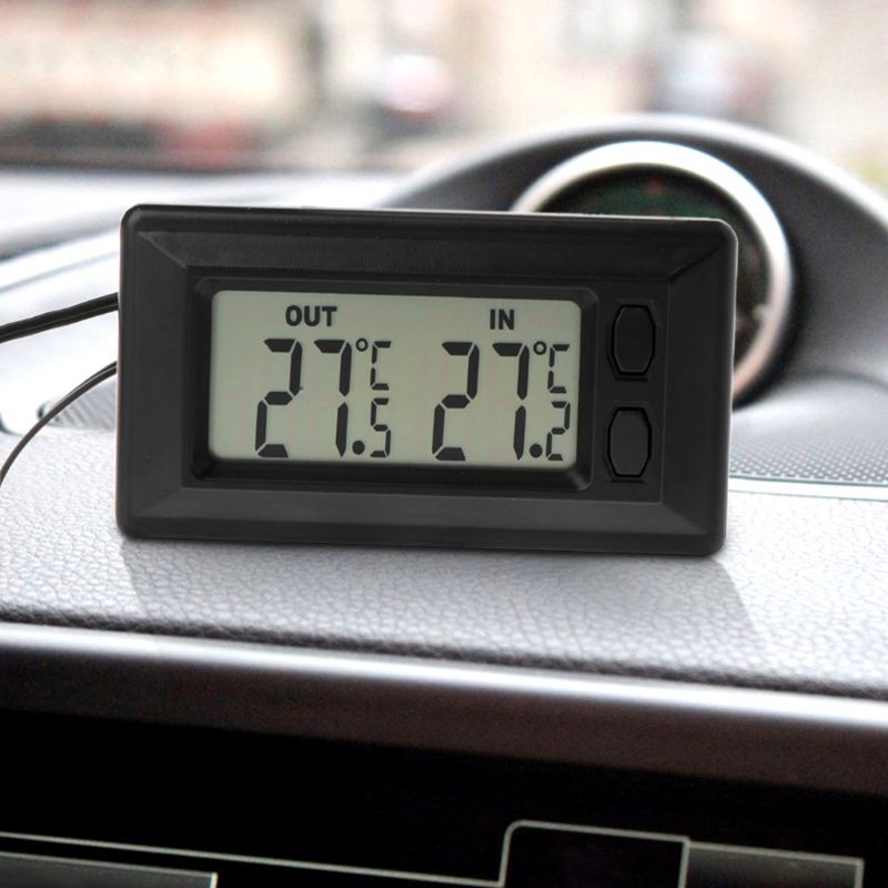 pur/ Auto Car LCD Digital Display Indoor Outdoor Thermometer Meter With 1.5m Cable