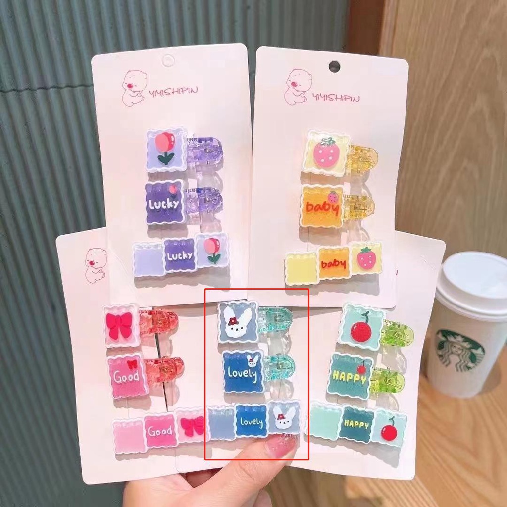 Kẹp Tóc Họa Tiết Hoạt Hình Graffiti/Trái Cây/Hoa/Trái Cây Phong Cách Hàn Quốc 2022 Dành Cho Nữ