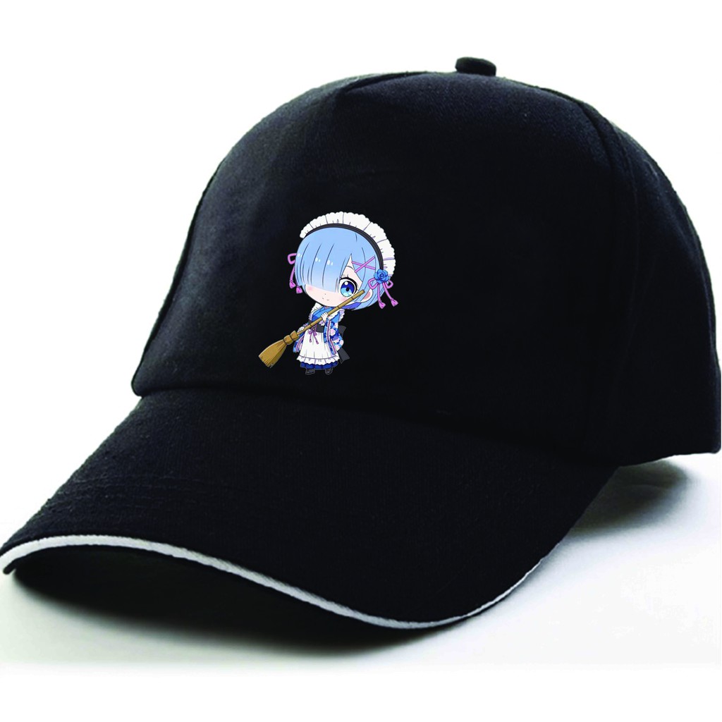 Mũ nón lưỡi trai đen in hình RE:ZERO BẮT ĐẦU LẠI Ở THẾ GIỚI KHÁC game anime chibi thời trang phong cách