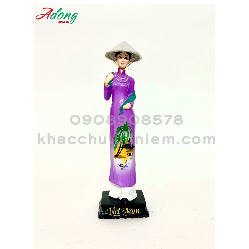 Tượng cô gái Miss viet status đội nón lá Việt Nam - quà tặng lưu niệm trang trí decor ý nghĩa Việt Nam