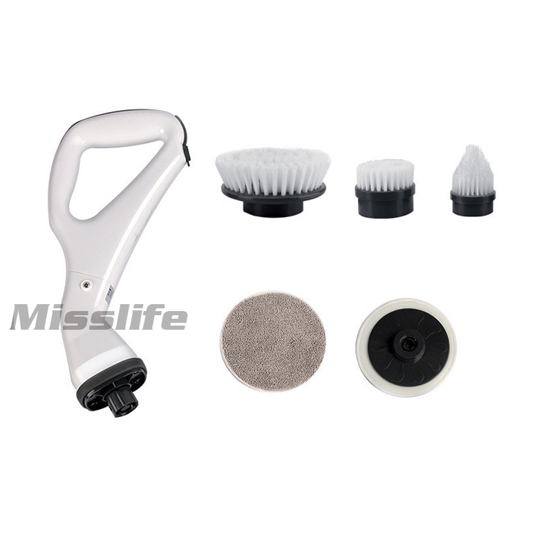 Chổi cọ điện Misslife cao cấp 4 đầu thay thế vệ sinh sàn nhà, bồn rửa mặt, bồn tắm, lau kính