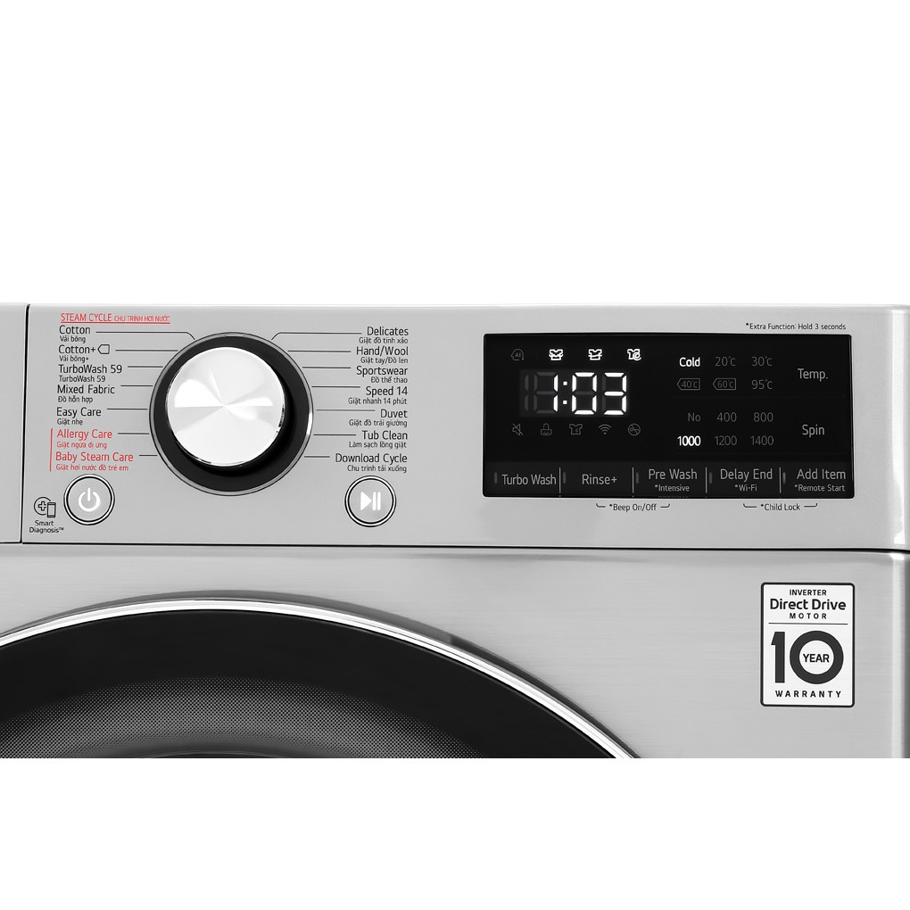 Máy giặt LG Inverter 9 kg FV1409S2V - Hàng chính hãng