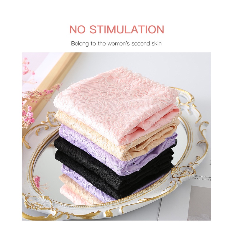 Quần Lót Ren Lưng Cao Không Đường May Thoáng Khí Cỡ Lớn m-6xl Cho Nữ