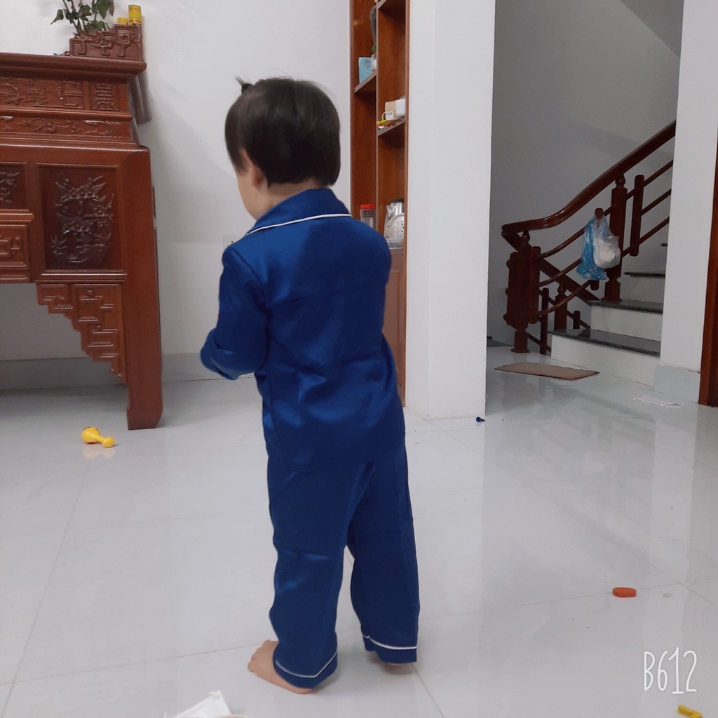 Đồ bộ Pijama lụa mềm cho bé trai bé gái pijama tay dài cho bé thoải mái có giấc ngủ ngon