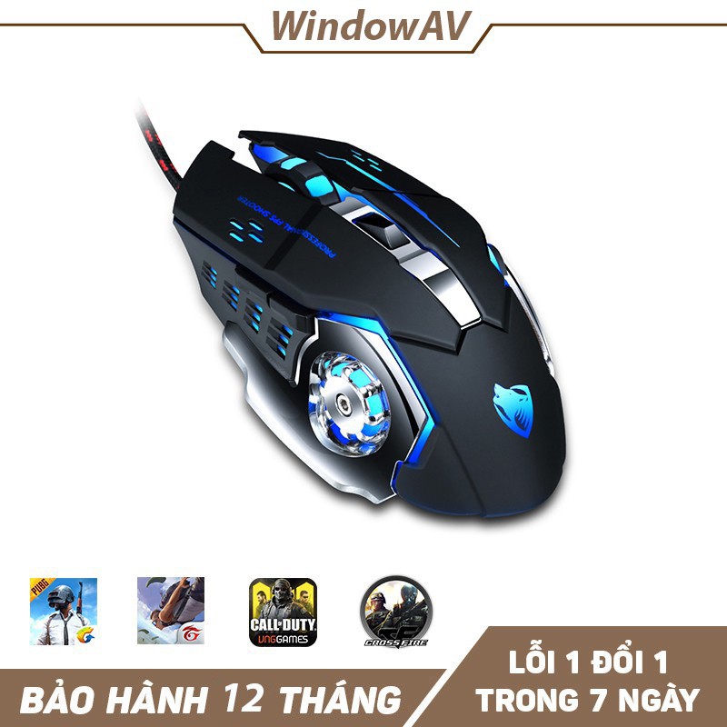 Chuột Máy Tính Có Dây Chuyên GAME T-Wolf V6 PRO Full Led, Chuột Gamming Siêu Nhạy Chỉnh 800 - 3200DPI, Đế Di Kim Loại