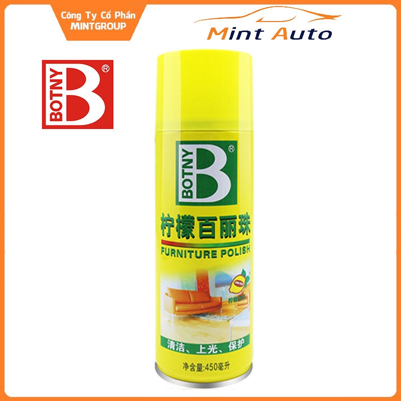 Chai xịt bọt vệ sinh nội thất ô tô Furniture Polish Botny B-1126 dung tích 450ml