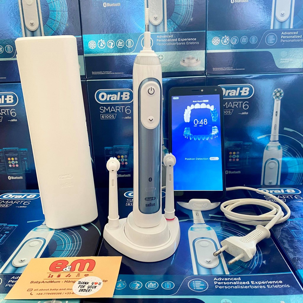 Bàn chải điện Oral B Bluetooth Smart 4100S, Smart 4000W và Smart 6100s SensiUltrathin - Made in Germany