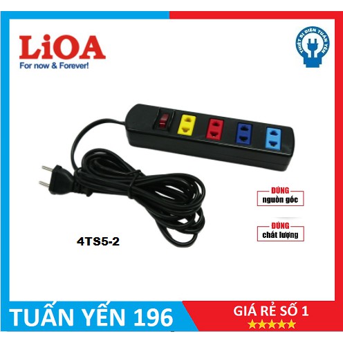 Ổ Cắm Kéo Dài Phổ Thông LiOA 4TS5-2 4 Ổ Cắm (5m)