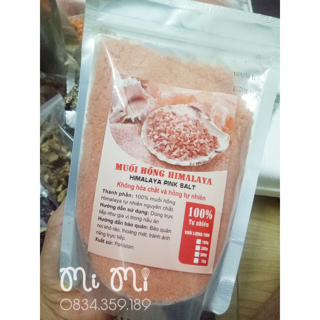 Muối hồng Himalaya hạt mịn làm sữa, nấu ăn 100g- 500g