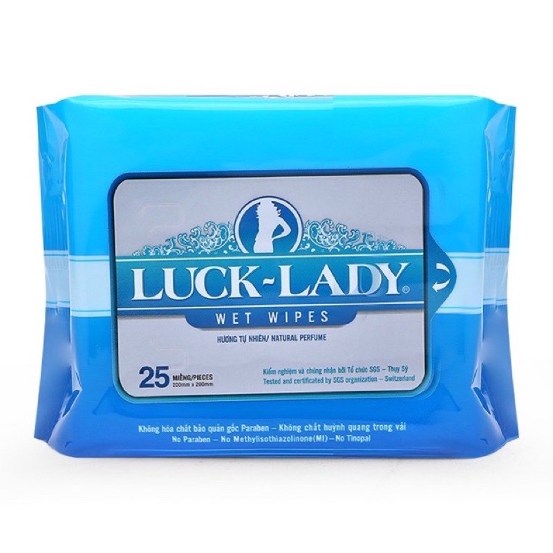 Giấy ướt Lucky Lady 25 tờ &amp; 10 tờ