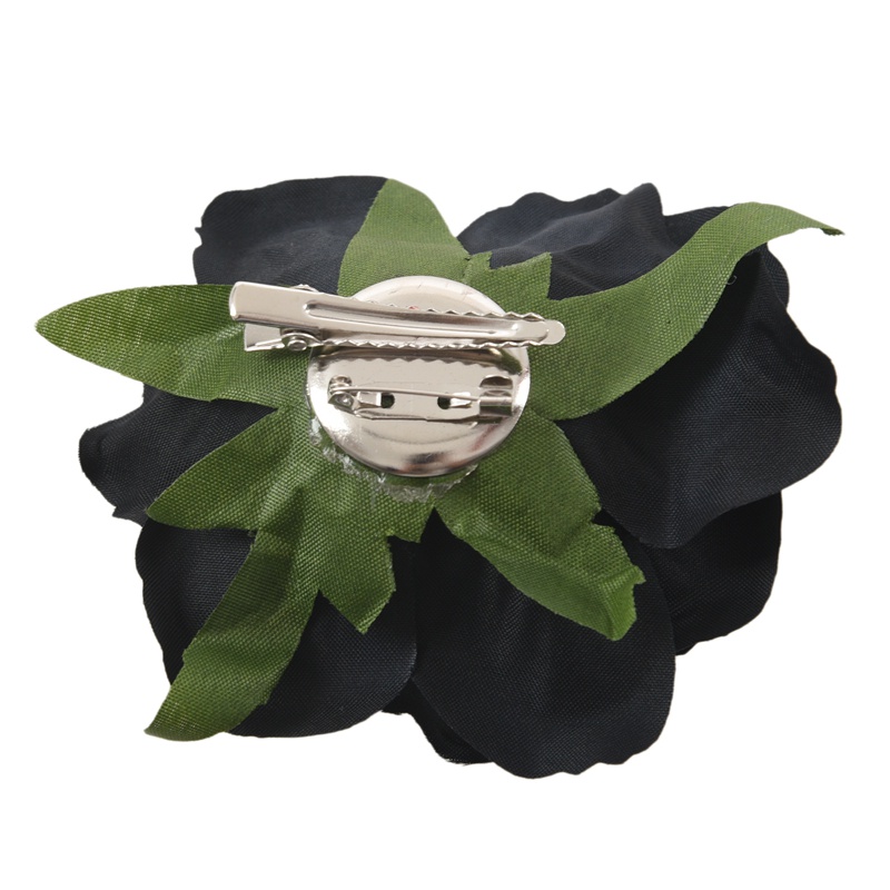 Lụa Hoa Kẹp Tóc Trâm Cưới Corsage Hoa Kẹp 8cm Trâm Phụ Kiện - Đen