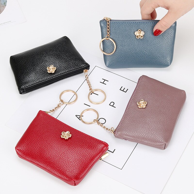Ví Da Mềm Mini Có Khóa Kéo Thời Trang Cho Nữ