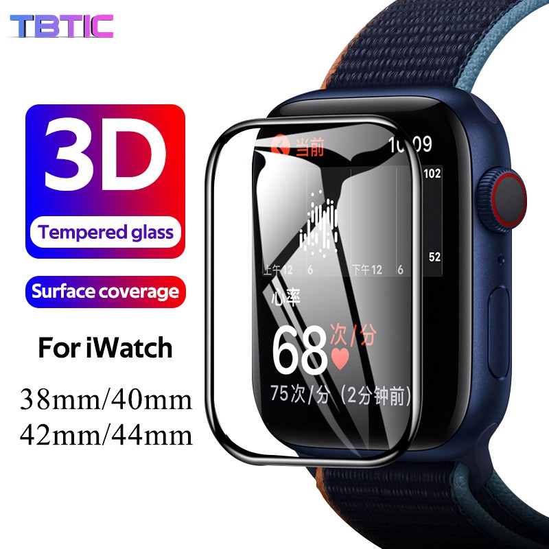 Kính Cường Lực TBTIC 3D Bảo Vệ Màn Hình Đồng Hồ Apple Watch 6 5 4 3 2 44mm 40mm 42mm 38mm