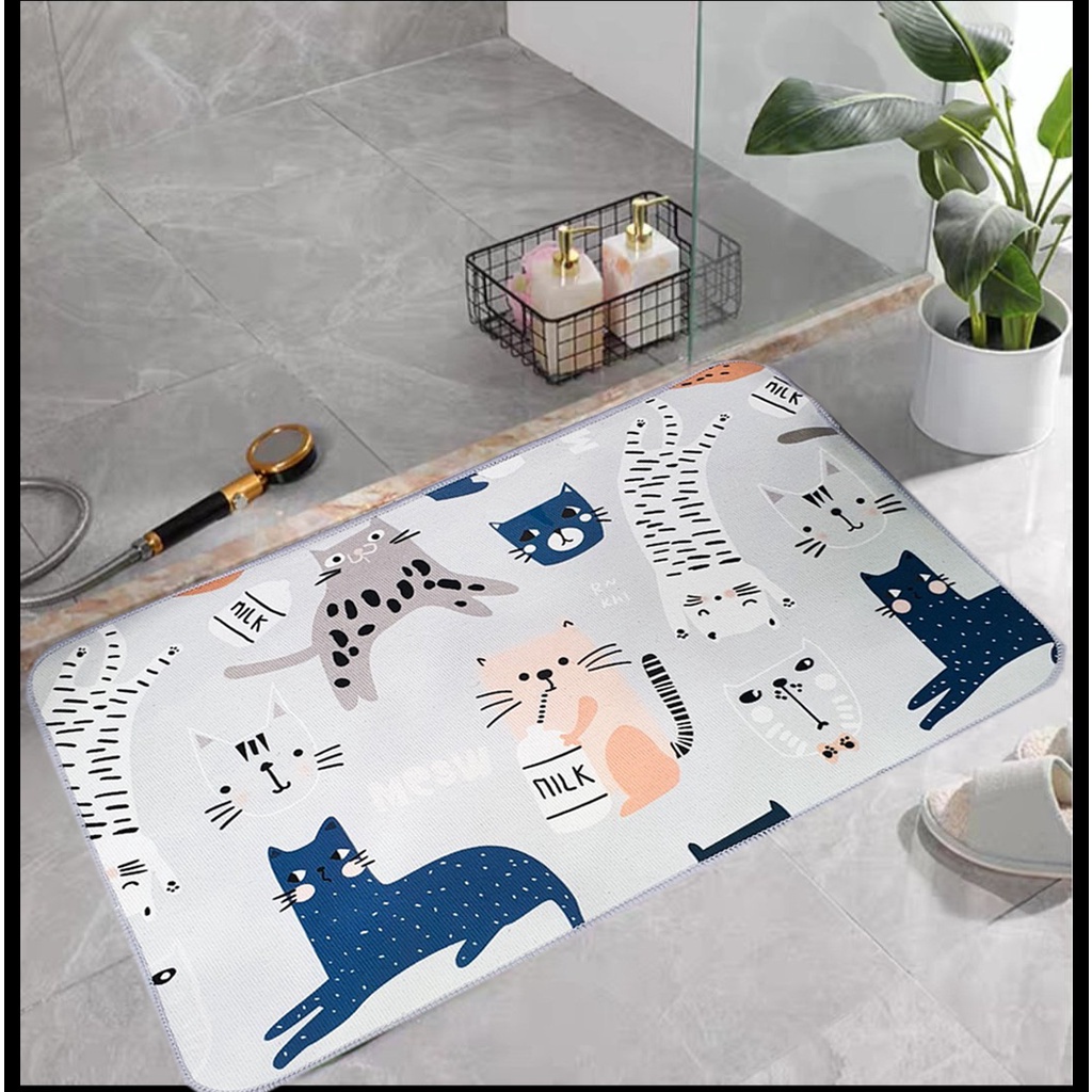 Thảm chùi chân, thảm lau chân vải ép thấm nước kích thước 60x40 cm