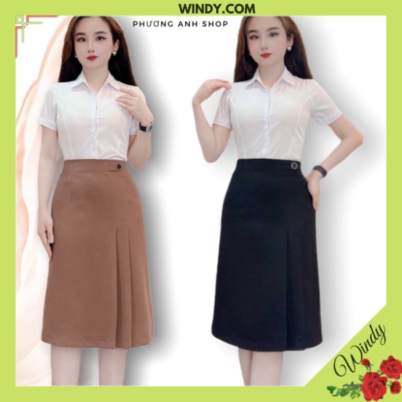 Chân Váy Xếp Ly Kiểu Dáng Công Sở Phối Cúc Chất Vải Cao Cấp Windy.com