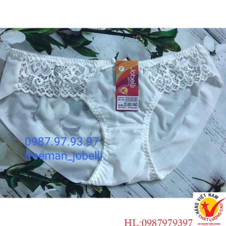 quần xì Jobelli 1267,hình thật +video, quần lót nữ lưới lụa dập gân phối ren