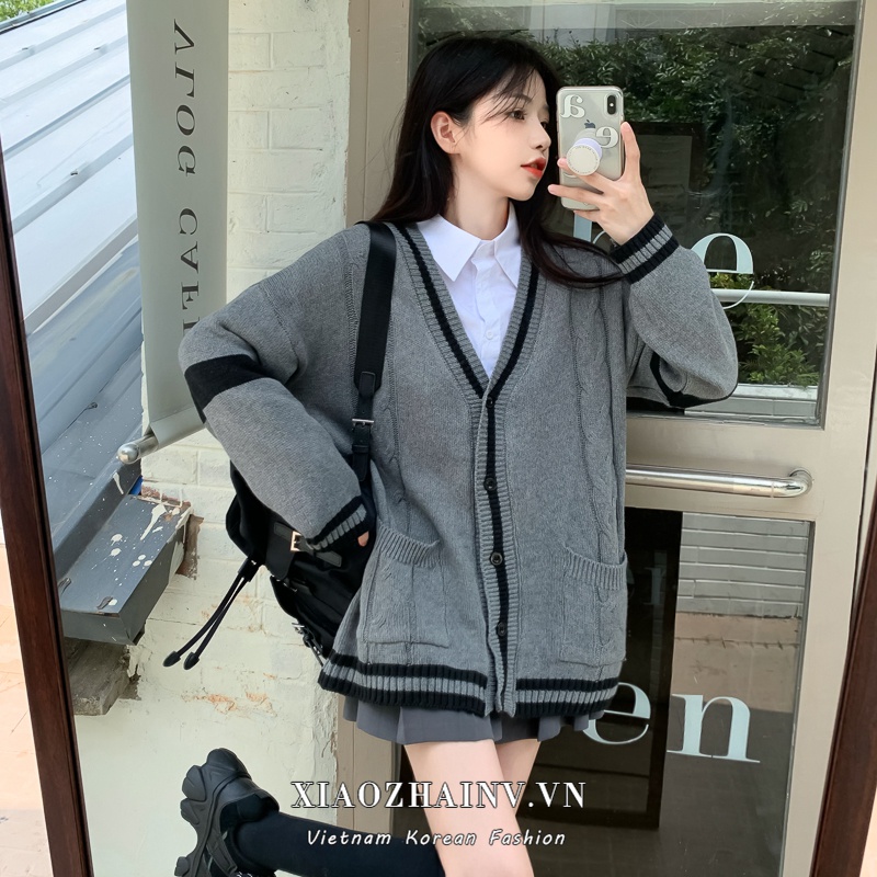 Áo Khoác Cardigan Dệt Kim Tay Dài Dáng Rộng Phong Cách Retro Hàn Quốc Thời Trang Cho Nữ | BigBuy360 - bigbuy360.vn