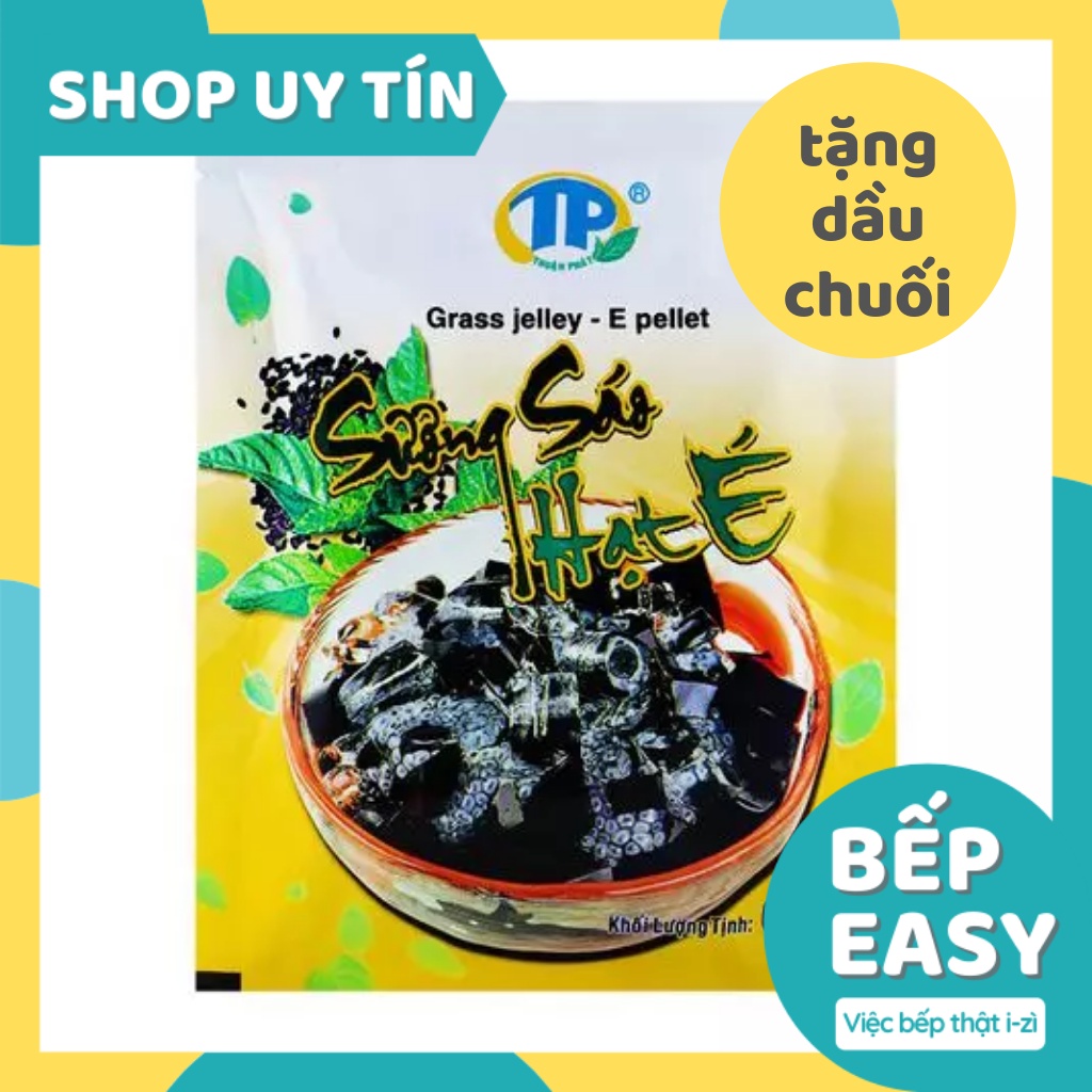 Bột Sương Sáo , Pudding , Thạch Đen Hạt É thương hiệu Thuận Phát 50g tặng kèm dầu chuối