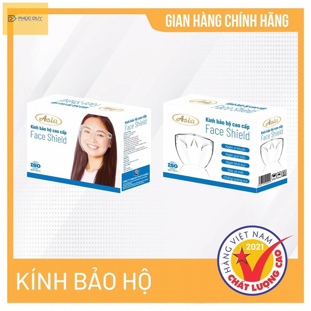 Kính bảo hộ ASIA Face Shield ngăn giọt bắn,ngăn vi khuẩn,chống hơi sương