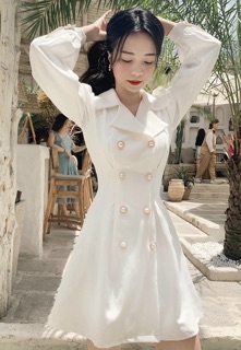 ĐẦM VEST NÚT BO EO