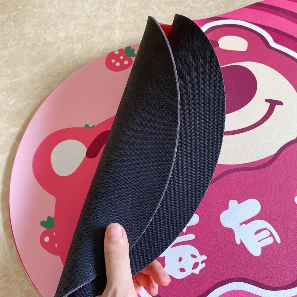 combo 2 thảm lau chân thấm nước chống trượt nhà tắm nhà bếp gấu LOTUS hồng chùi chân hút nước siêu dày đế cao su loại 1