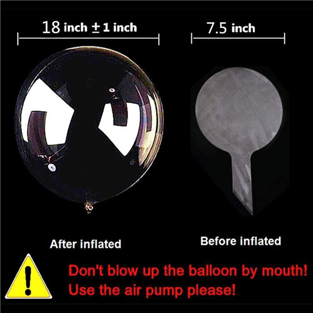 Set 6 Bong Bóng Trong Suốt 18 IN Boboo Có Đèn LED Và Bóng Bay Helium Trang Trí Tiệc Cưới / Sinh Nhật