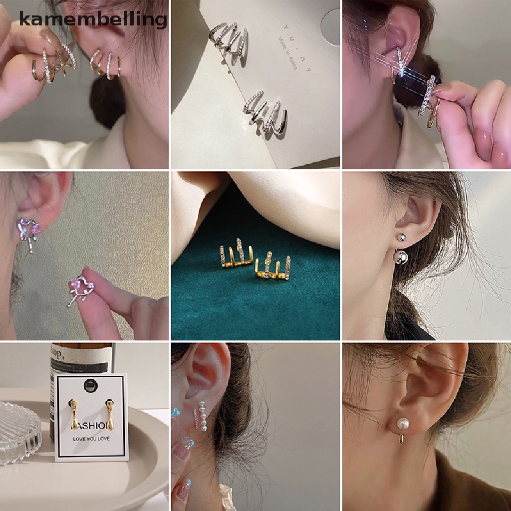 Khuyên Tai Hàn Quốc Đính Hạt Ngọc Trai Và Đá Độc Đáo