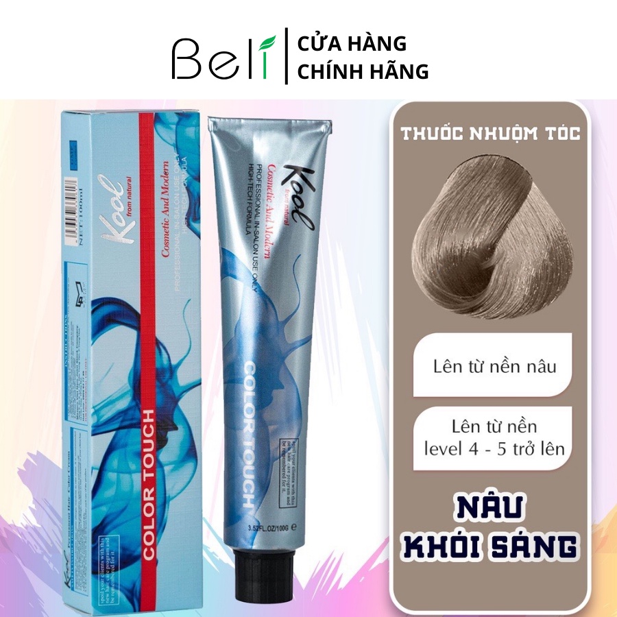 Thuốc Nhuộm Tóc KOOLPRO Màu NÂU KHÓI SÁNG Không Tẩy Tuýp 100g -Beli Official Store