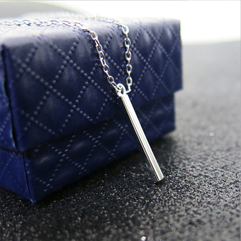 Vòng cổ Thép Không Gỉ Mặt Hình Chữ Nhật Đơn Giản Cho Nam Nữ