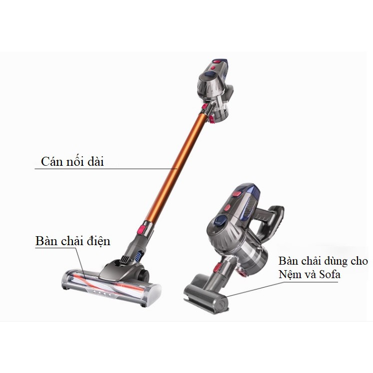 Máy Hút Bụi Cầm Tay Không Dây ZEK-K7 Pin Rời Hút Bụi Gia Đình Giường Nệm Xe Hơi + Tặng 1 Bộ Lọc Hepa
