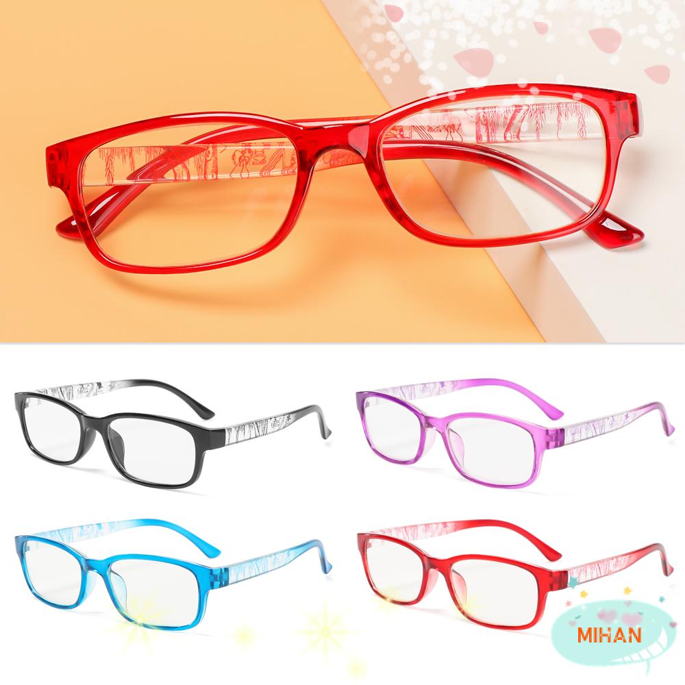 MIHAN1 With Diopter Reading Glasses Reduces Eye Strain Hyperopia Eyewear Presbyopia Eyeglasses +1.0~+4.0 High-definition PC AC Resin Lens Spectacle Frames/Multicolor
