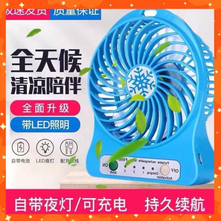 Quạt Sạc Mini Fan 3 Cấp Độ Gió (Sạc Cổng Usb Hoặc Dùng Pin Sạc) - Gia Dụng Việt