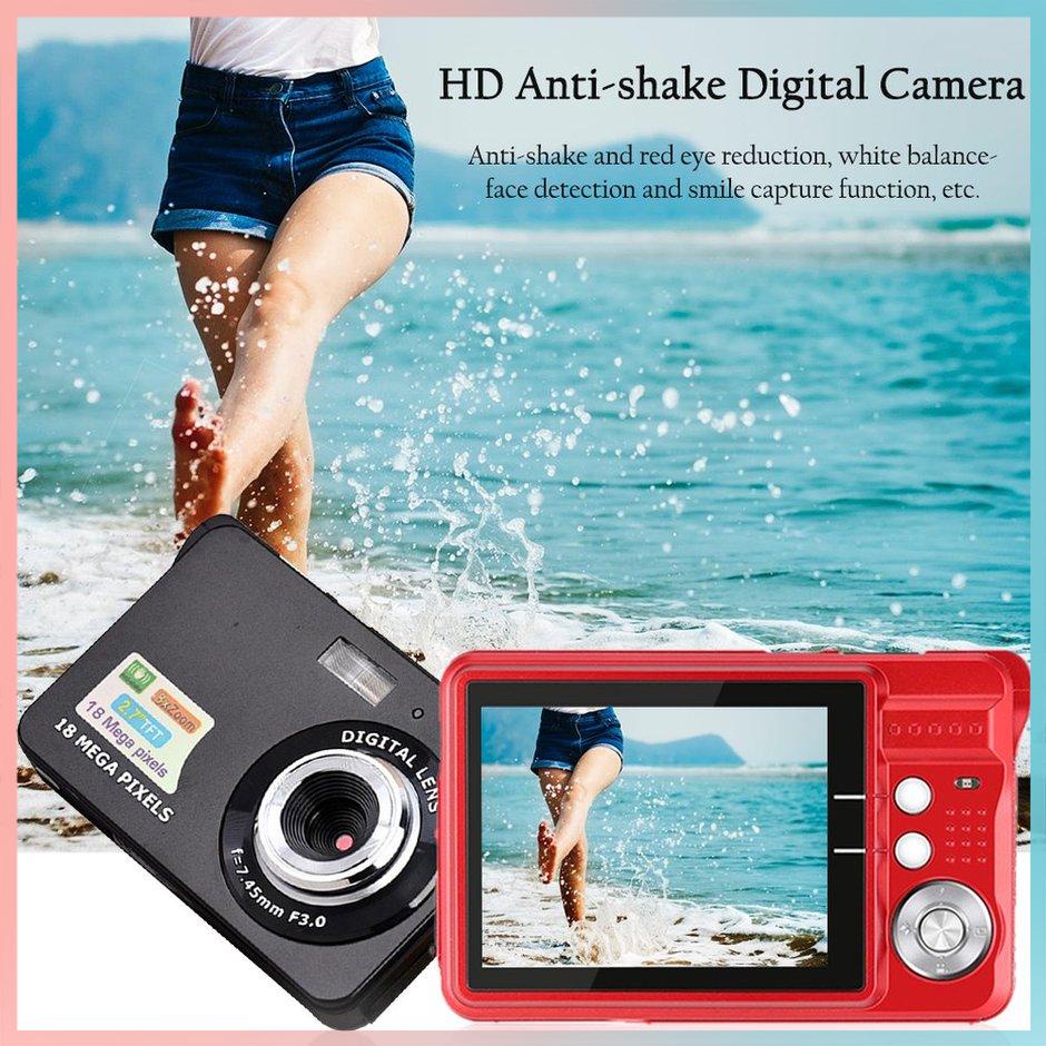 【giao hàng hôm nay>>>2.7 Inch TFT LCD Display 18MP 720P 8x Zoom HD Digital Camera Anti-Shake Camcorder Videos CMOS Micro Camera Children Gift