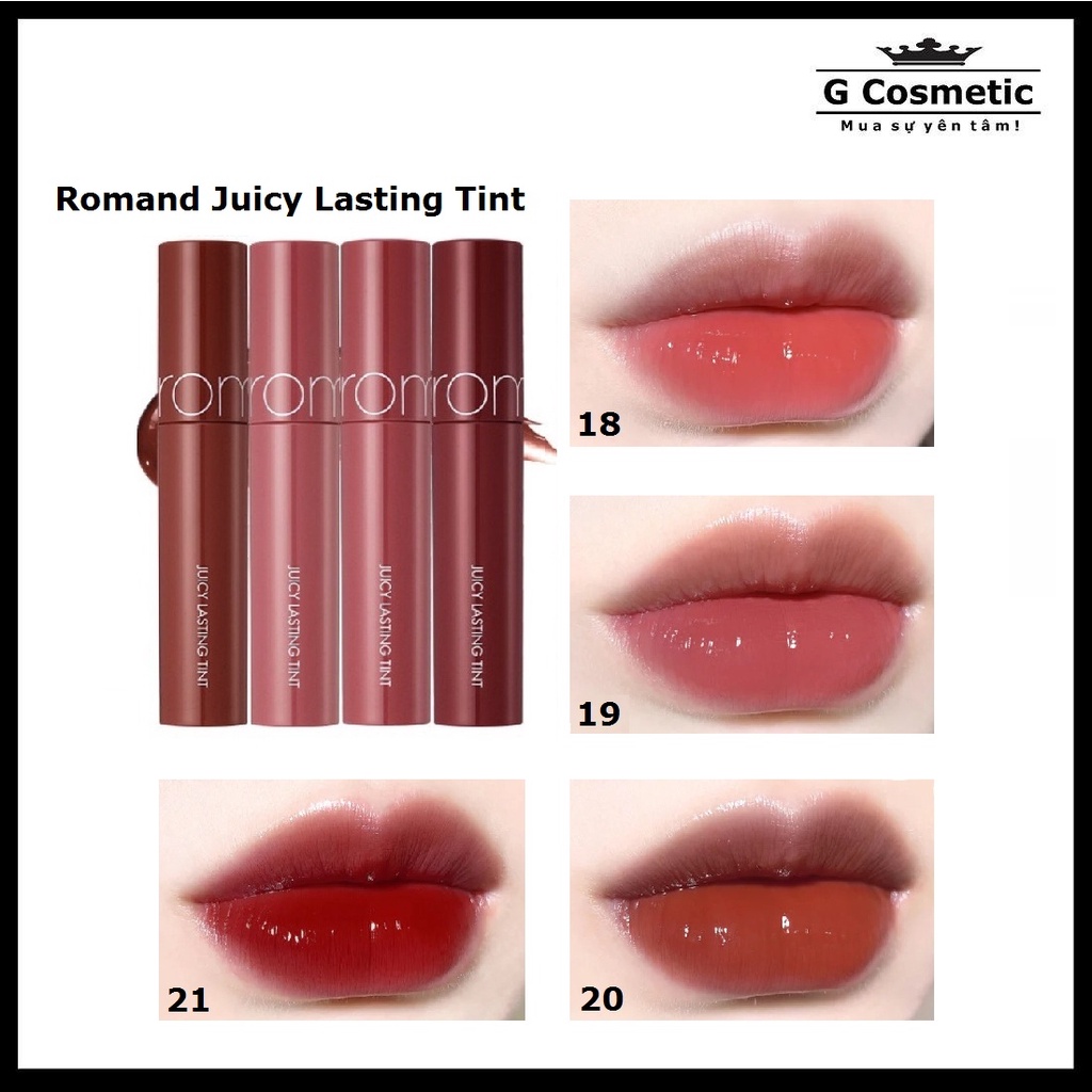 Son Bóng Romand Juicy Lasting Tint 18-21
