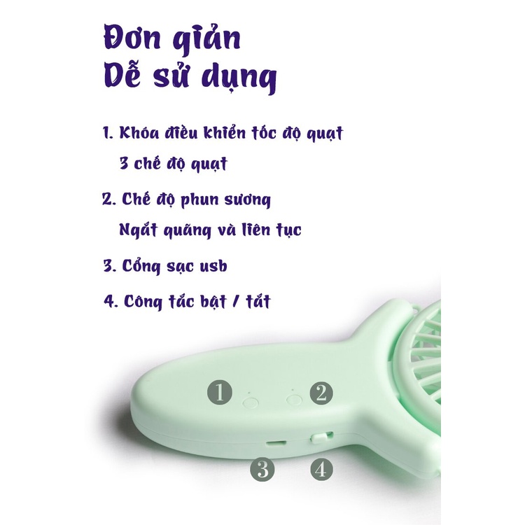 Quạt phun sương cầm tay mini đa năng Magicsee tích hợp 6 trong 1