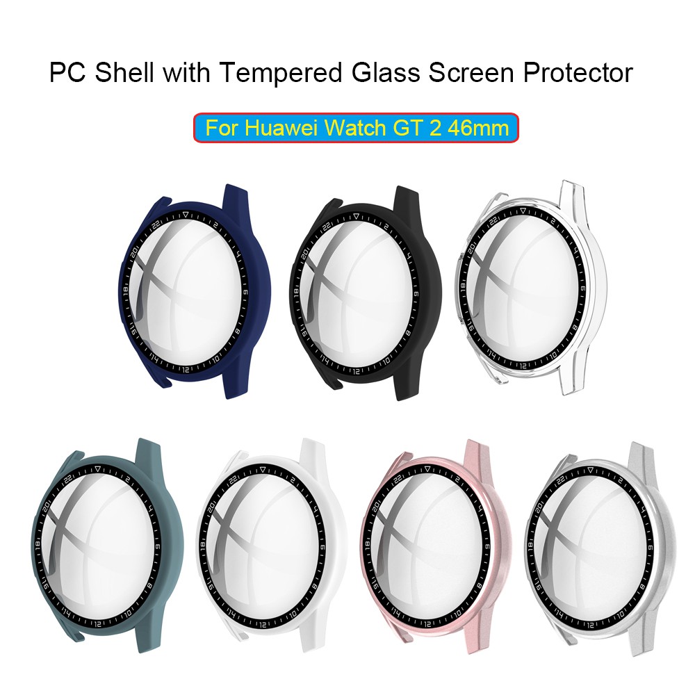 📞TOP💻 Colorful Screen Protector Frame Shockproof Bumper Shell Dial Scale Protective Case Fingerprint-proof Luxury Full Coverage Watch PC Tempered Glass Cover/Multicolor