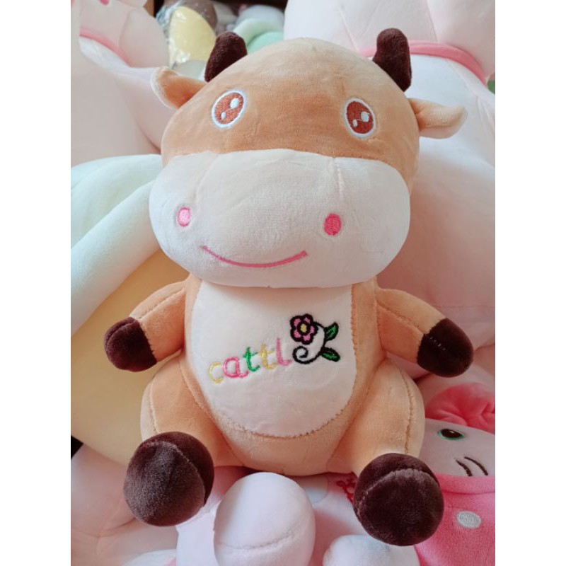 [Giảm 45%] 💥Gấu bông bò sữa vải nhung mịn cute 2 màu trắng nâu 25cm - Cony