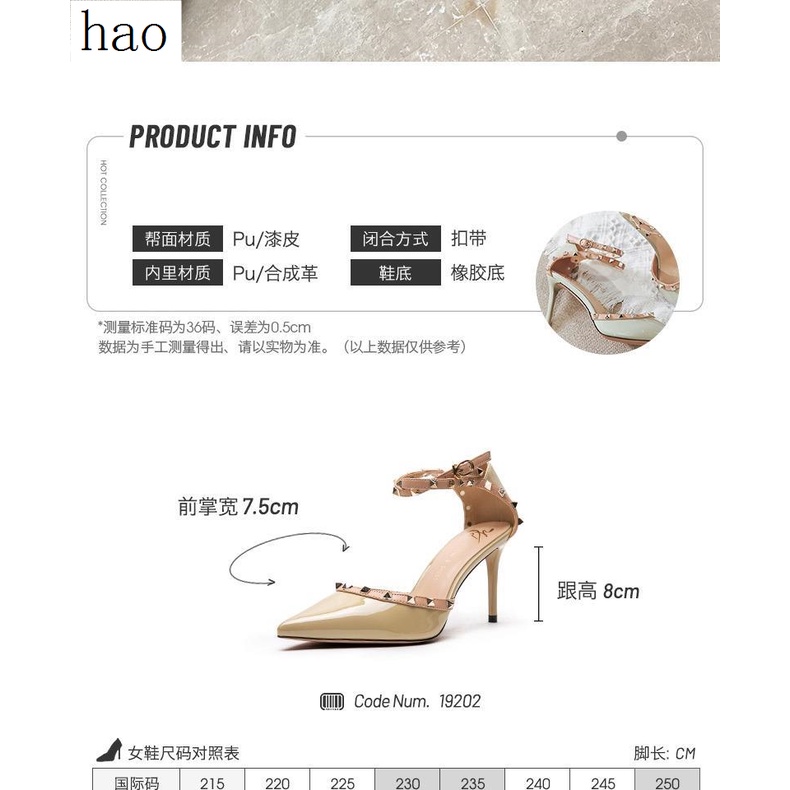 Giày Sandal Cao Gót Mũi Nhọn Đính Đinh Tán Thời Trang Mùa Hè Năm 2021 Cho Nữ