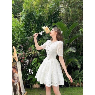 ĐẦM REN TRẮNG ĐÍNH ĐÁ