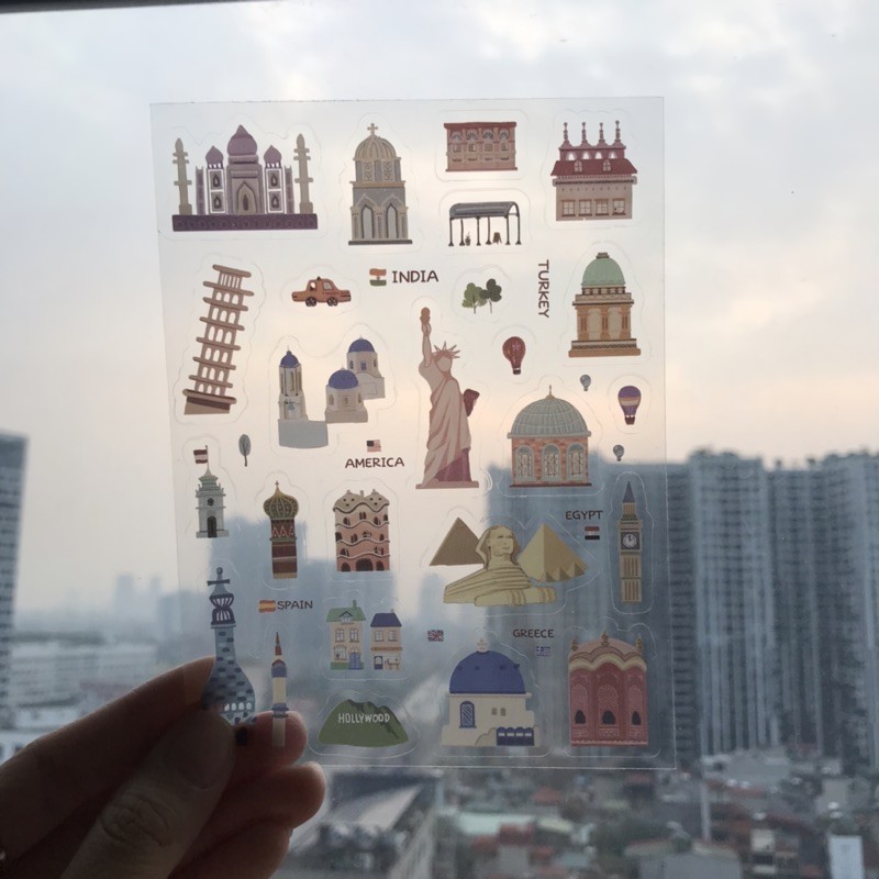 Sticker (hình dán) NÉT VẼ ĐÁNG YÊU nông trại Mây trang trí sổ, album, nhật ký, lưu bút, bullet journal, góc học tập